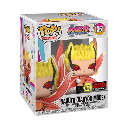 Boruto: Naruto Next Generations Naruto Baryon Mode Glow-in-the-Dark Super 6-Inch Pop! Vinyl Figure - AAA Anime Exclusive