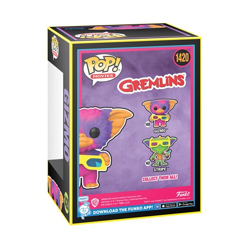 Gremlins Gizmo Black Light Pop! Vinyl Figure - Entertainment Earth Exclusive